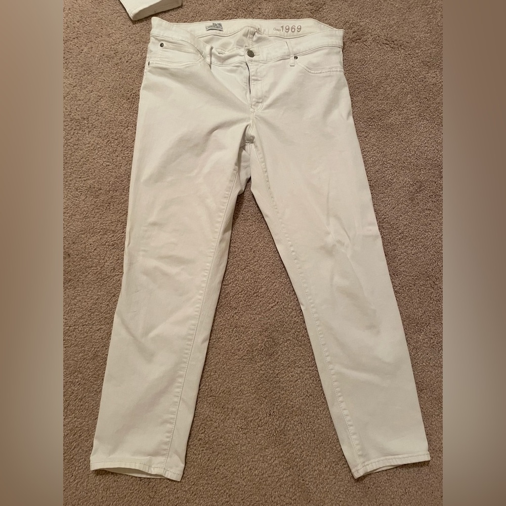 GAP White Skinny Denim Legging Jeans - 33/16r